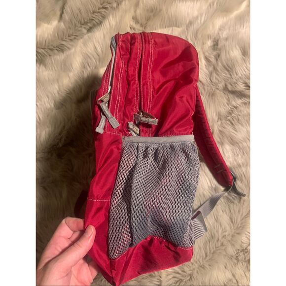 L.L. Bean Red and Gray/silver Deluxe Book bag BackPack Book Pack IV Kids - Picture 4 of 12